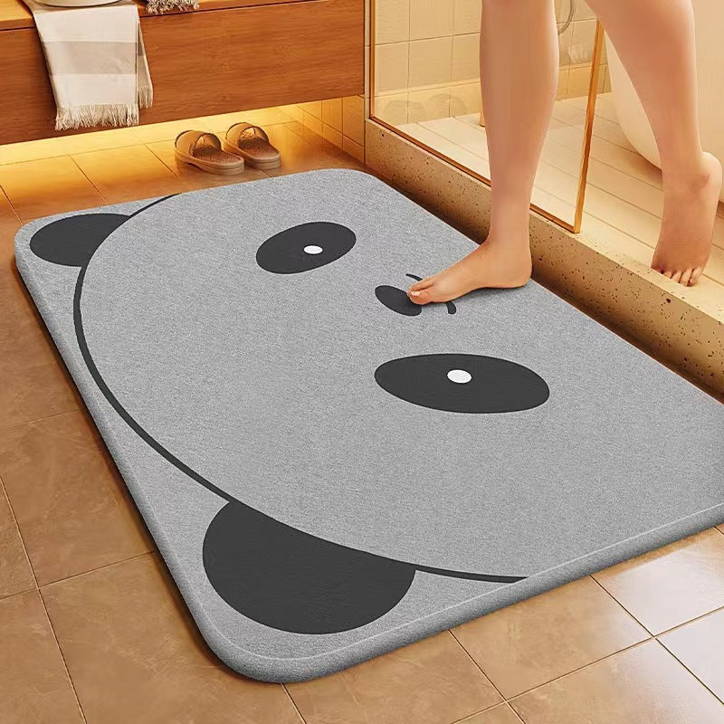 Panda-Themed Plush Bath Mat