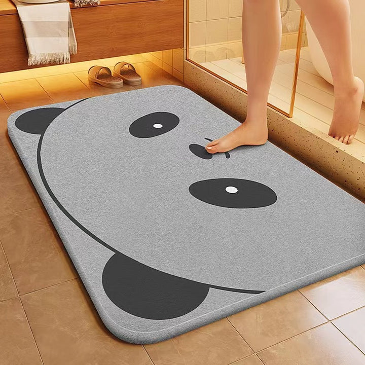 Panda-Themed Plush Bath Mat