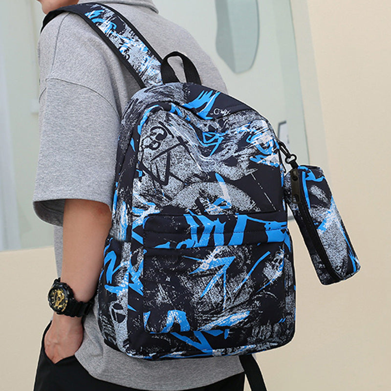 Graffiti Print Multi-Functional Backpack Set Kalsten