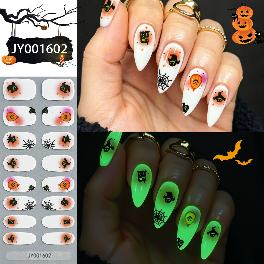 Halloween-Themed Glow-in-the-Dark Nail Wraps