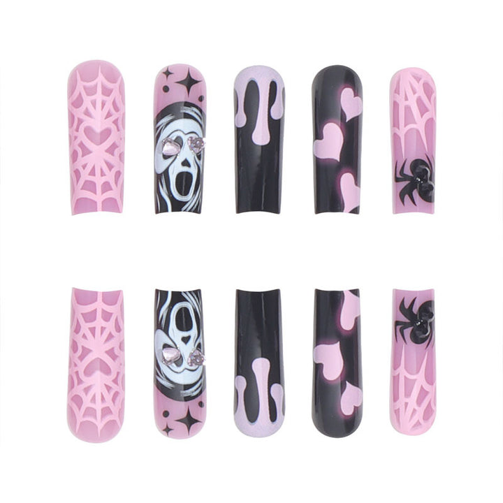 Artistic Halloween-Themed Press-On Nail Art Set Kalsten