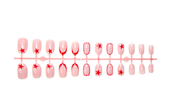 Artificial nail set with creative star designs and glossy finish Kalsten