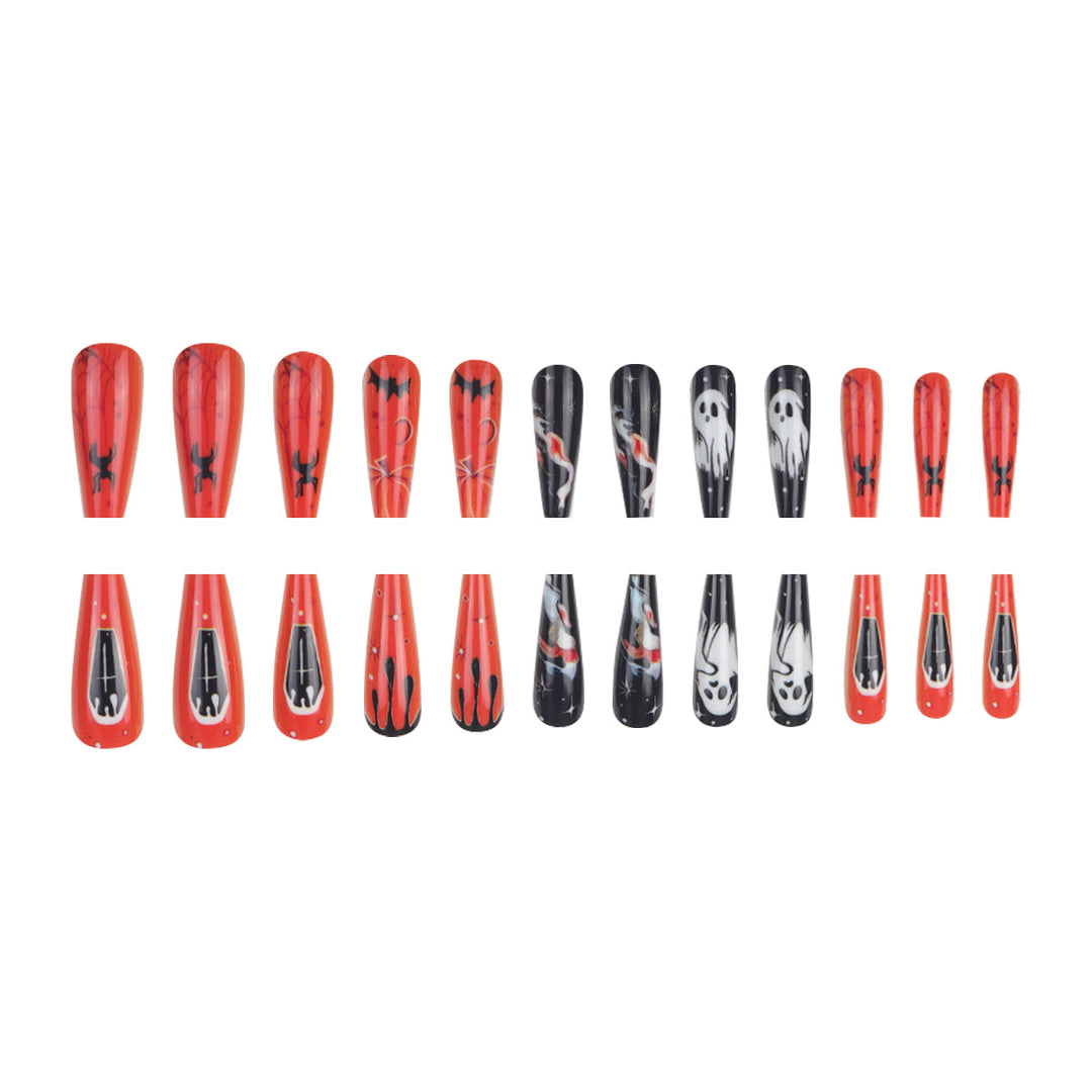 Halloween-Themed Stiletto Press-On Nails Kalsten