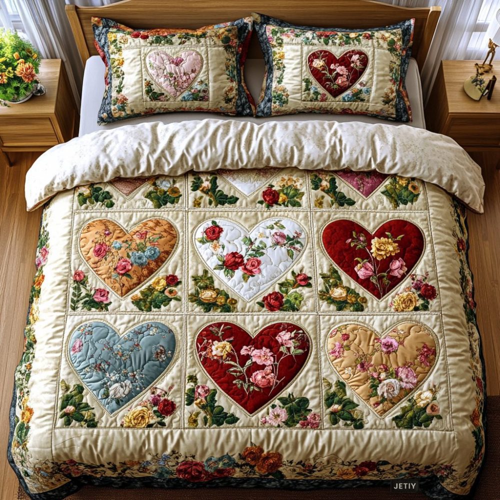 Quilted Ocean Wave Microfiber Comforter Set With Matching Shams And Plush Hypoallergenic Fill