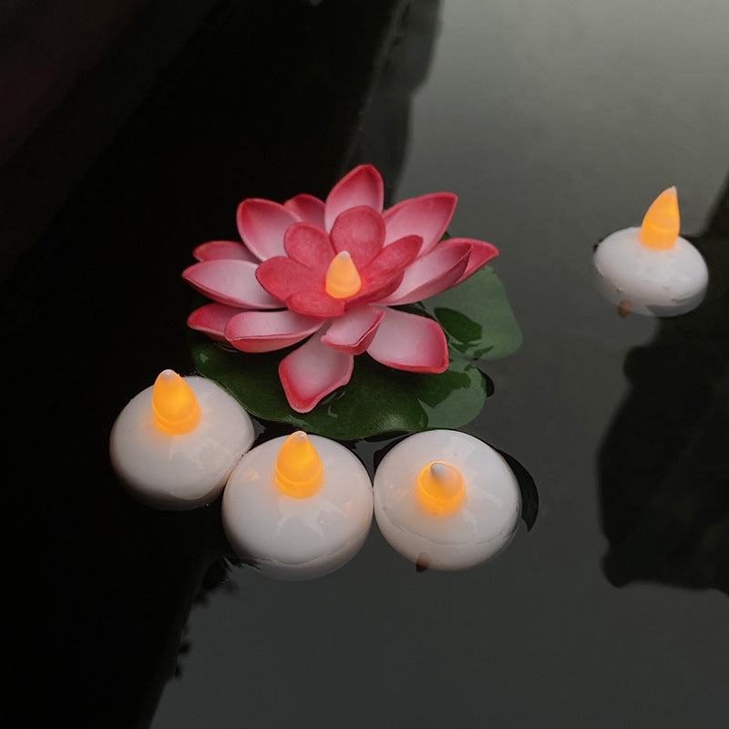 Floating LED Lotus Flower Tealight Set for Pool and Pond Decor