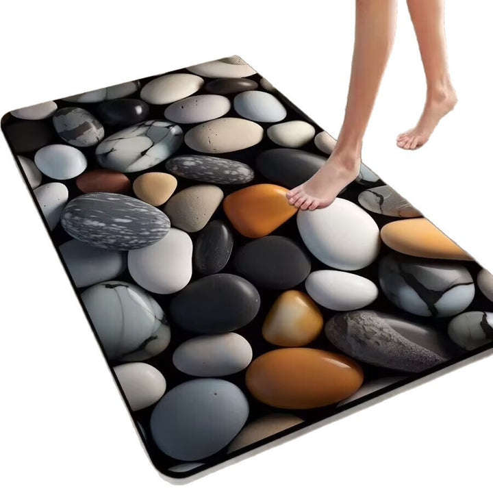 Colorful Pebble-Themed Floor Mat Kalsten
