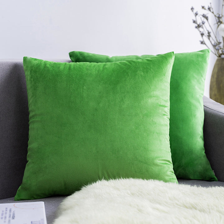 Ultra-Soft Velvet Square Decorative Pillow Cover with Minky Back and Invisible Zipper