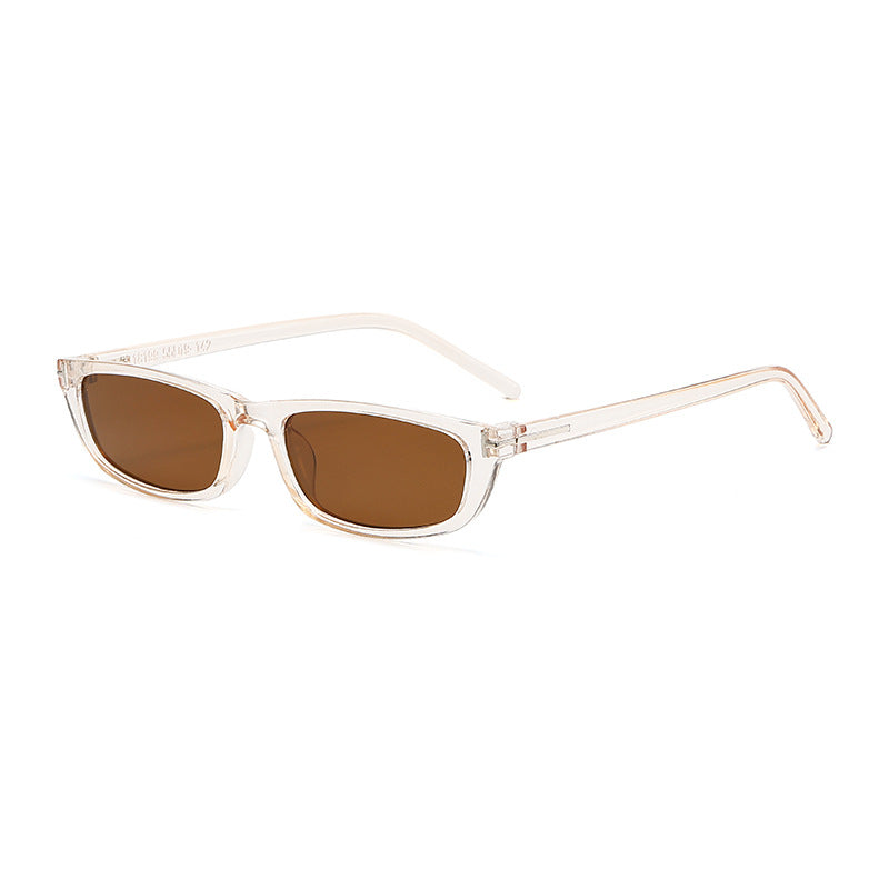 Women's fashionable sunglasses with narrow frame and brown lenses Kalsten