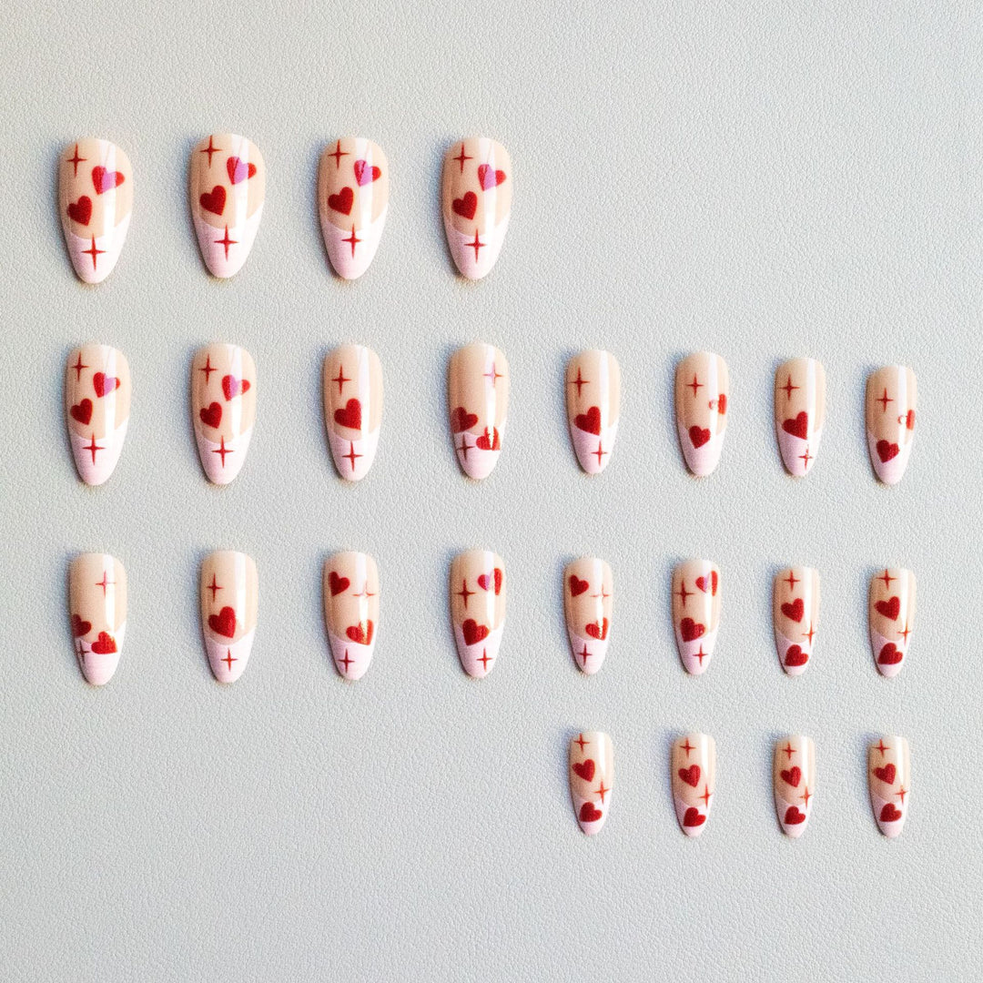 Heart-Themed Acrylic Nail Art Kit