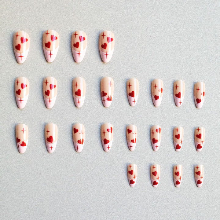 Heart-Themed Acrylic Nail Art Kit