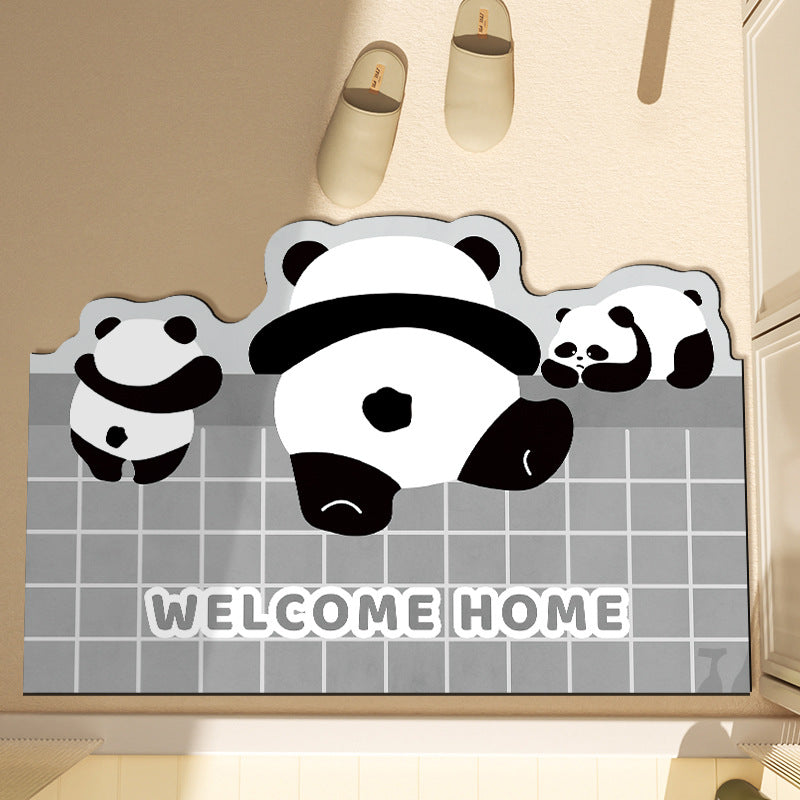 Cartoon Cat-Themed Bath Mat