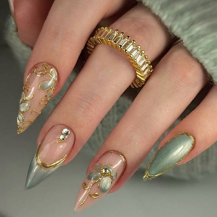 Artificial nail set with elegant gemstones Kalsten