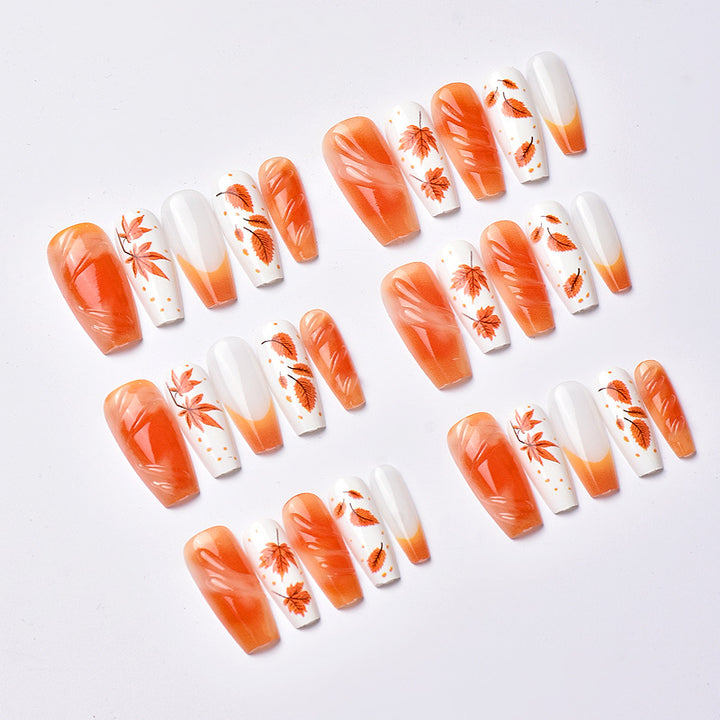 Autumn-Themed Artistic Press-On Nail Set Kalsten