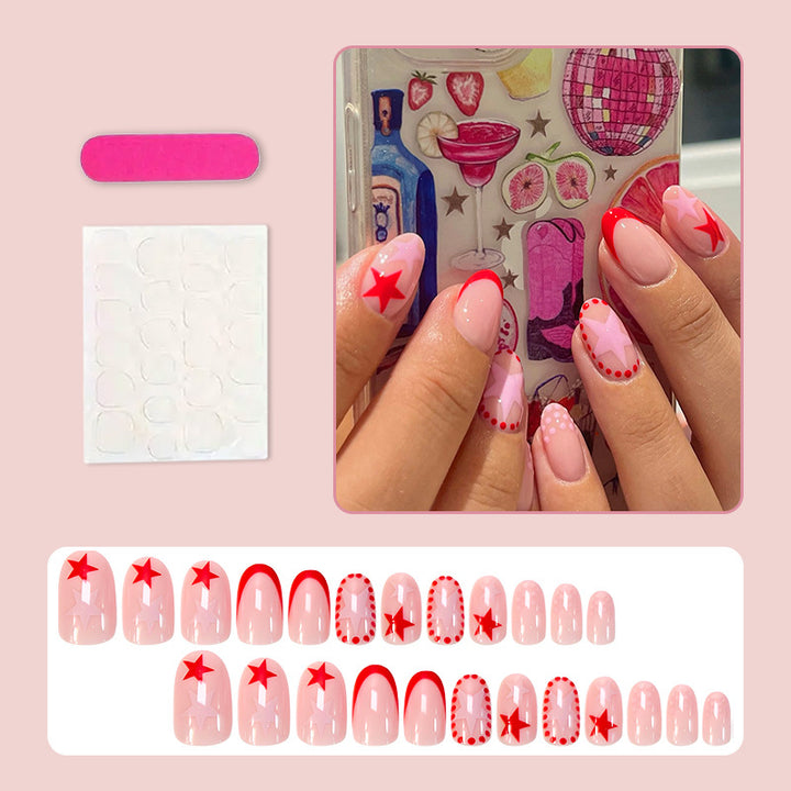 Artificial nail set with creative star designs and glossy finish Kalsten