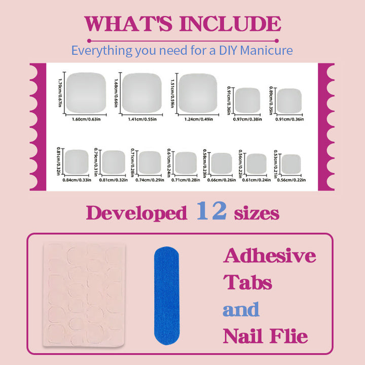 Artificial nail set with elegant French manicure Kalsten