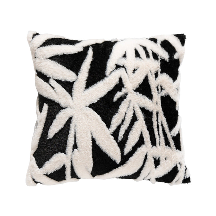 Square decorative cushion made of soft faux fur with inner cushion