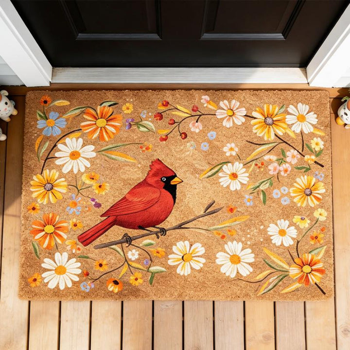 Decorative Bee Hive Welcome Indoor Outdoor Low-Profile Doormat With Non-Slip Rubber Backing