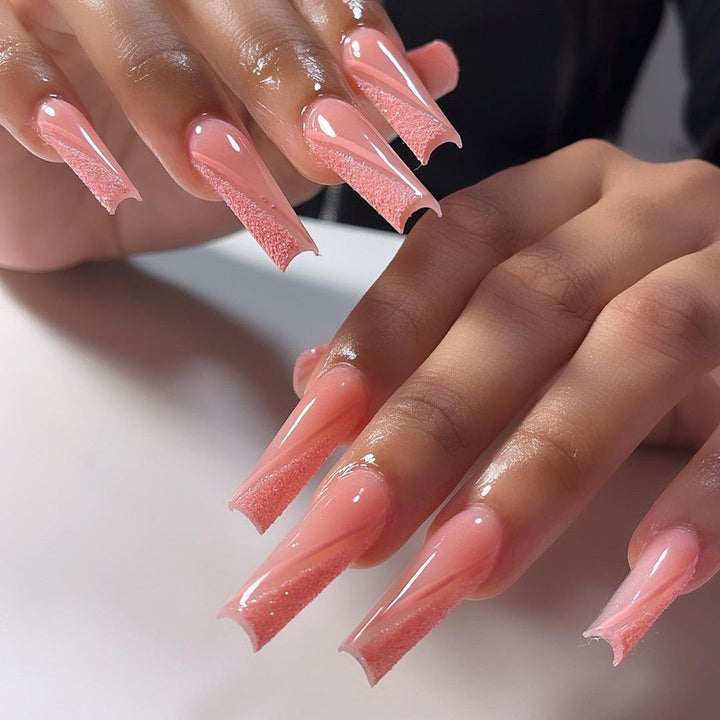 Artful Stiletto Nails with Glitter Sheen Kalsten