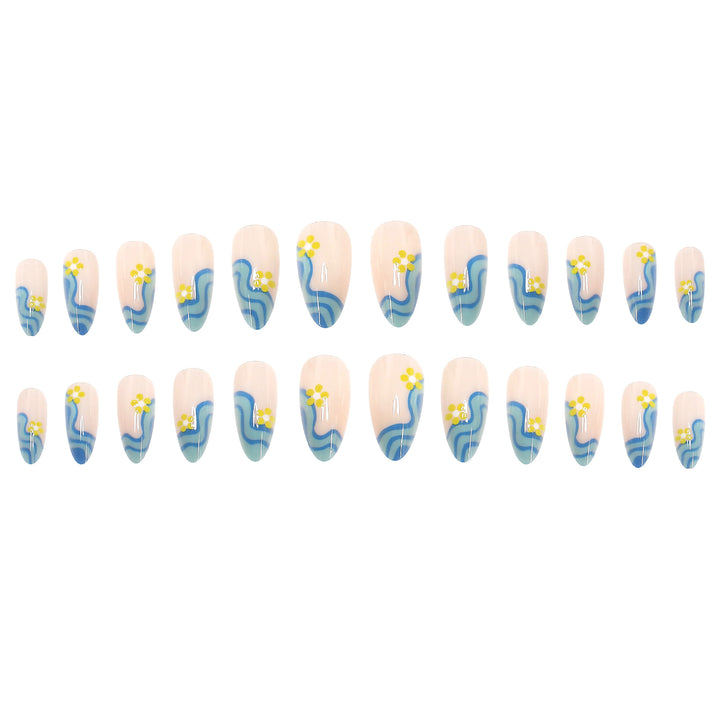 Artistic Floral Press-On Nails