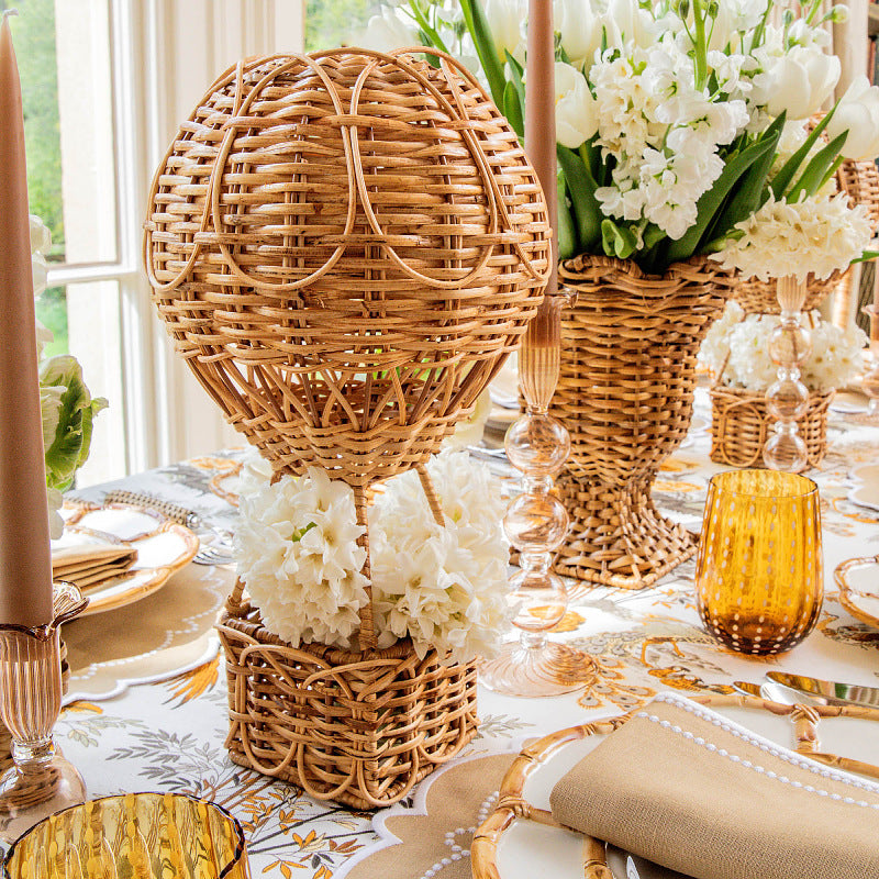 Handwoven storage basket in hot air balloon design Kalsten