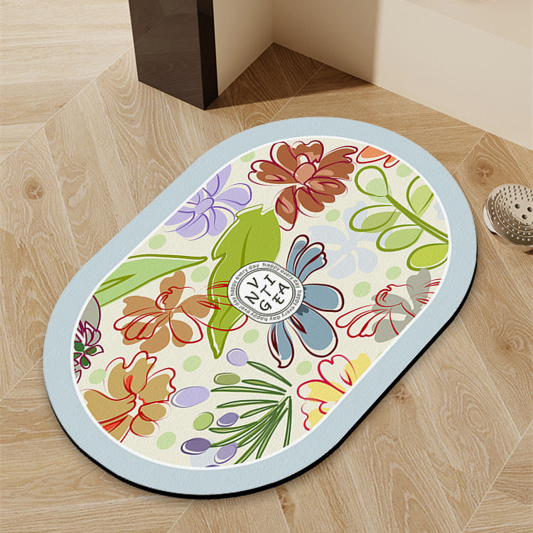 Floral-Themed Indoor Area Mat