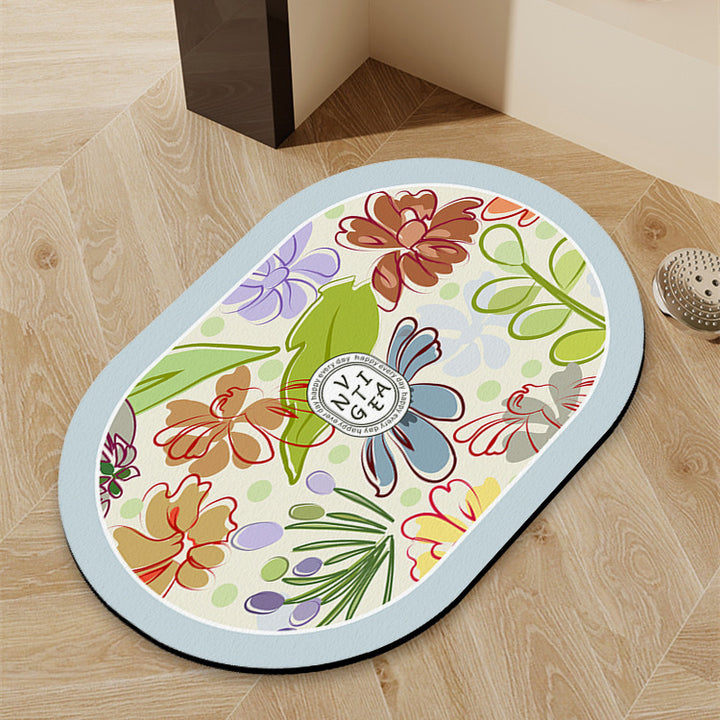 Floral-Themed Indoor Area Mat