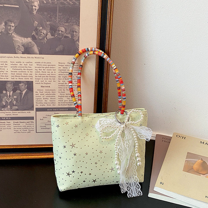 Star-Patterned Casual Tote Bag