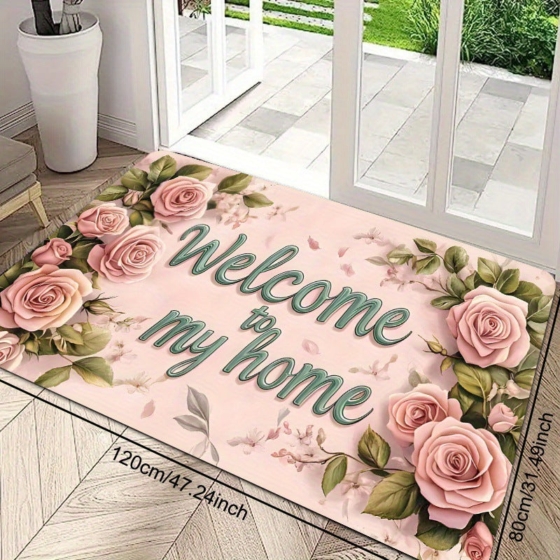 Mosaic Floral Welcome Mat