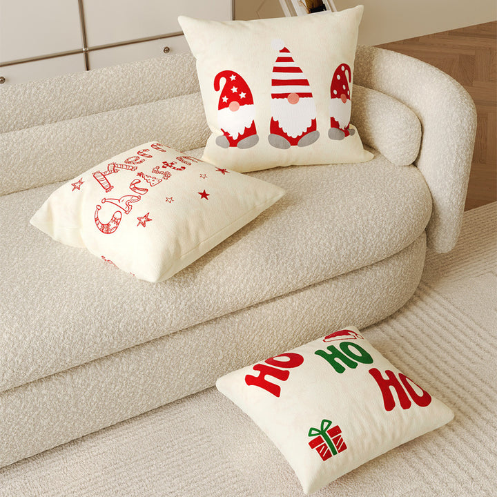 Decorative Holiday Merry Christmas Cotton-Linen Throw Pillow Cover