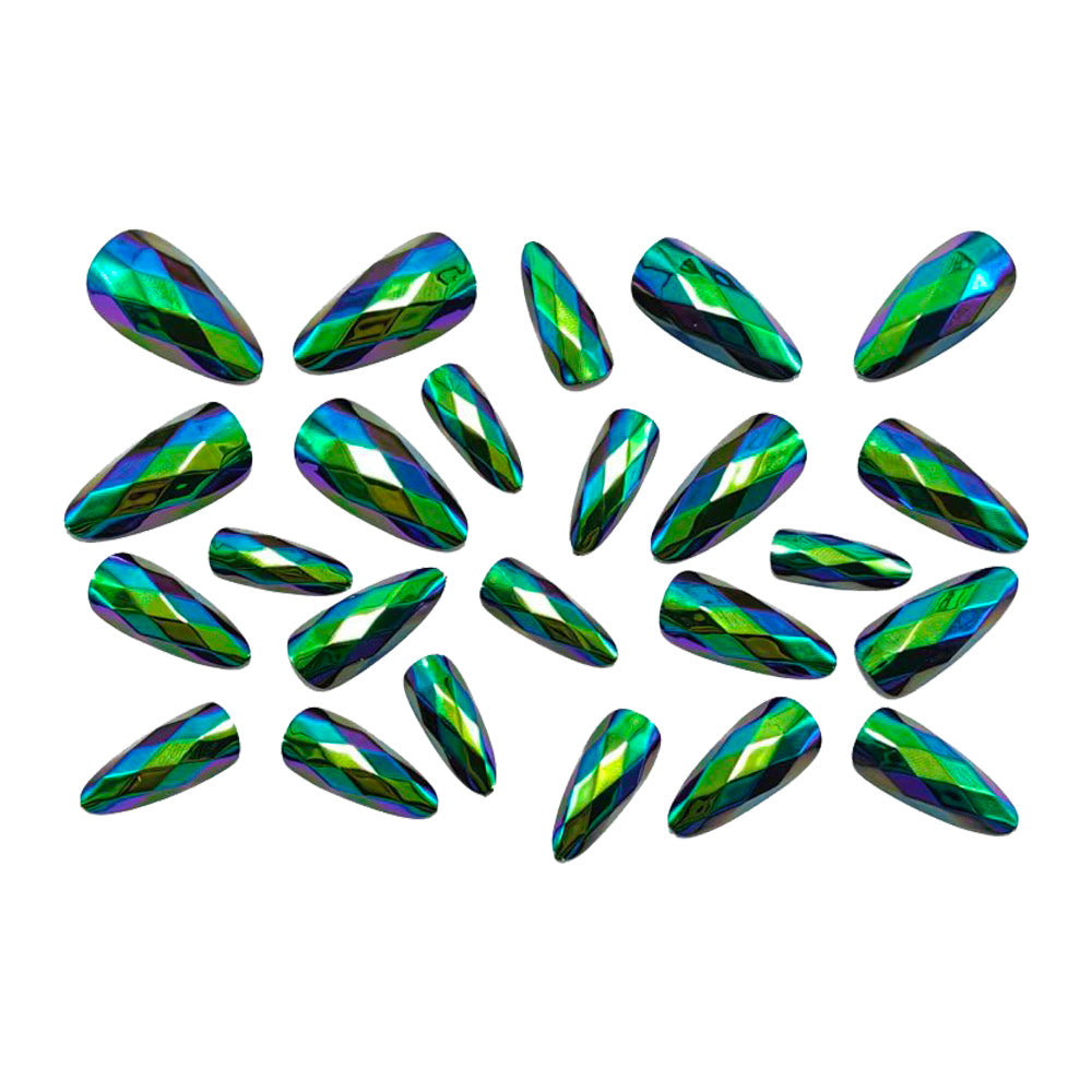 Glamorous artificial nails with faceted design Kalsten