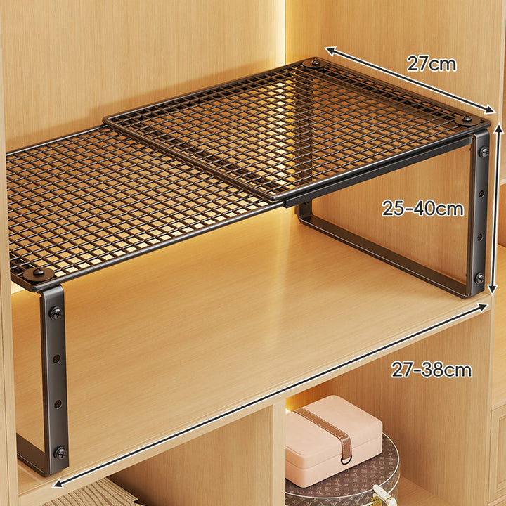 Adjustable Expandable Mesh Closet Shelf Riser with Sturdy U-Leg Support