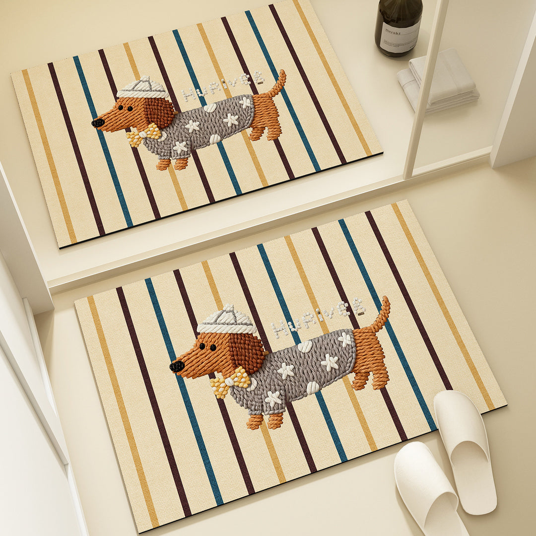 Bear-Shaped Plush Bath Mat for Bathroom
