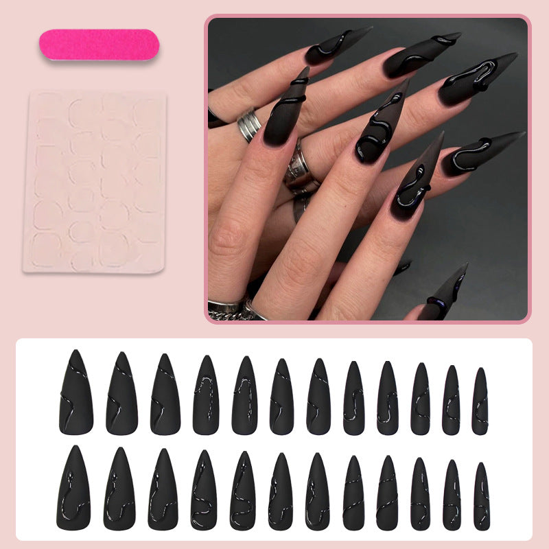 Artificial nail set with stylish geometric designs Kalsten