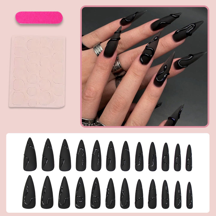 Artificial nail set with stylish geometric designs Kalsten