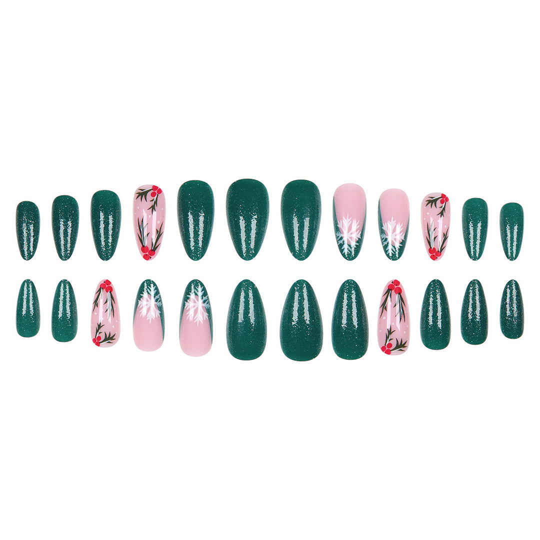 Artistic Holiday-Themed Stiletto Press-On Nails Kalsten