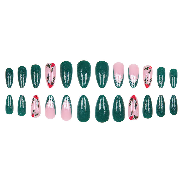 Artistic Holiday-Themed Stiletto Press-On Nails Kalsten