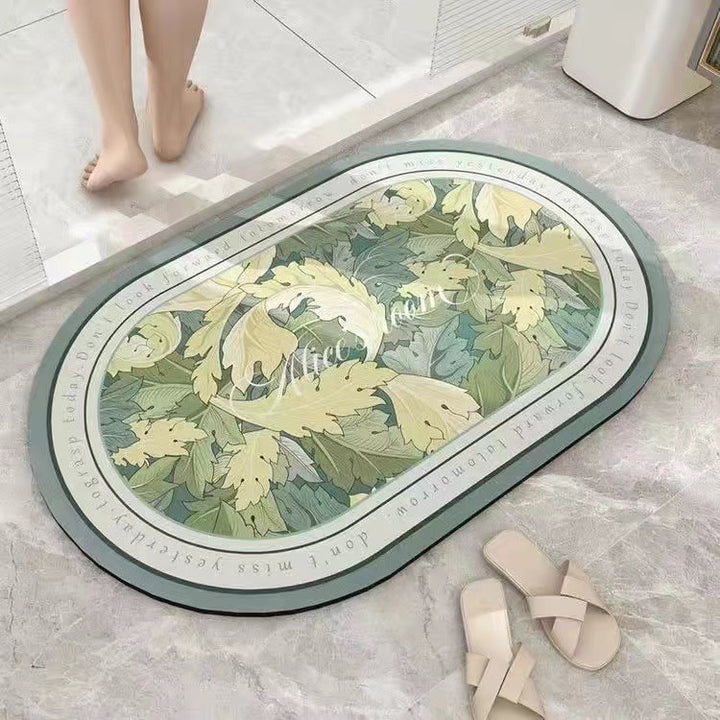 Leaf Patterned Bath Mat Kalsten