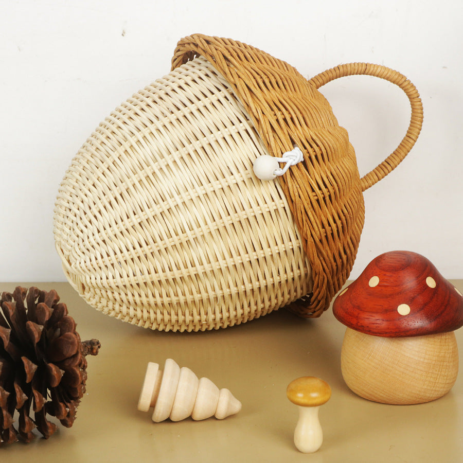 Fun Mushroom-Shaped Woven Storage Basket Kalsten