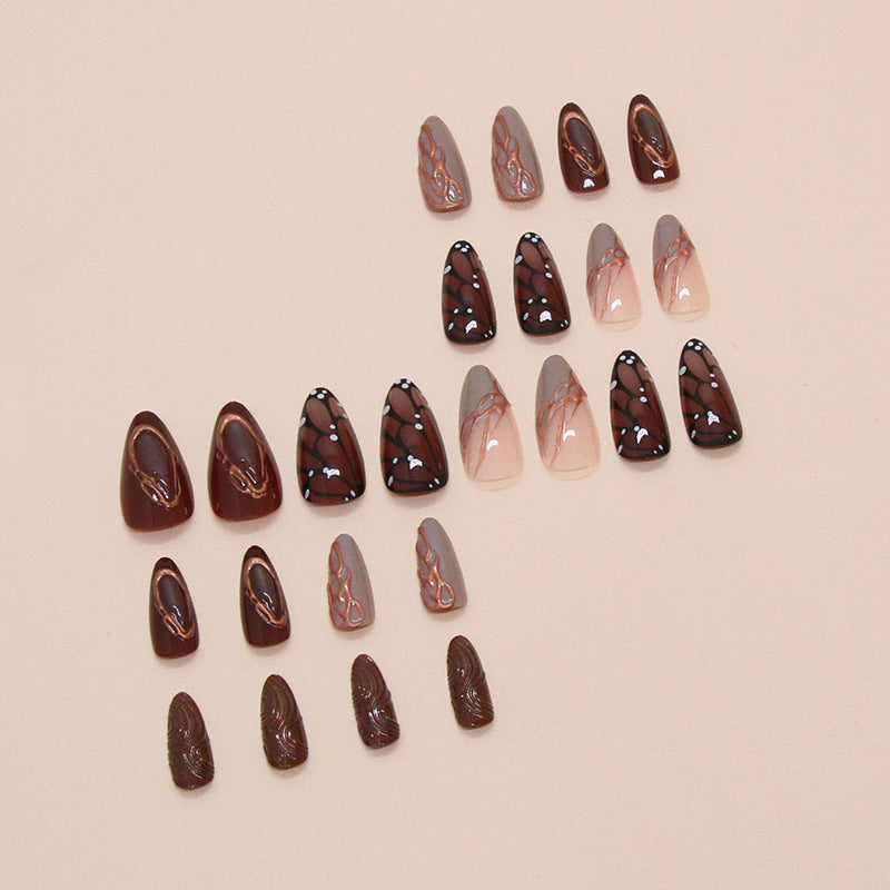 Artistic Nail Design Set with Abstract Patterns