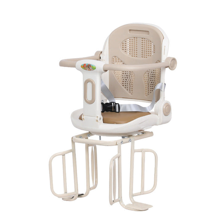 rear-mounted toddler bicycle seat with padded ergonomic backrest adjustable footrests and secure harness Kalsten