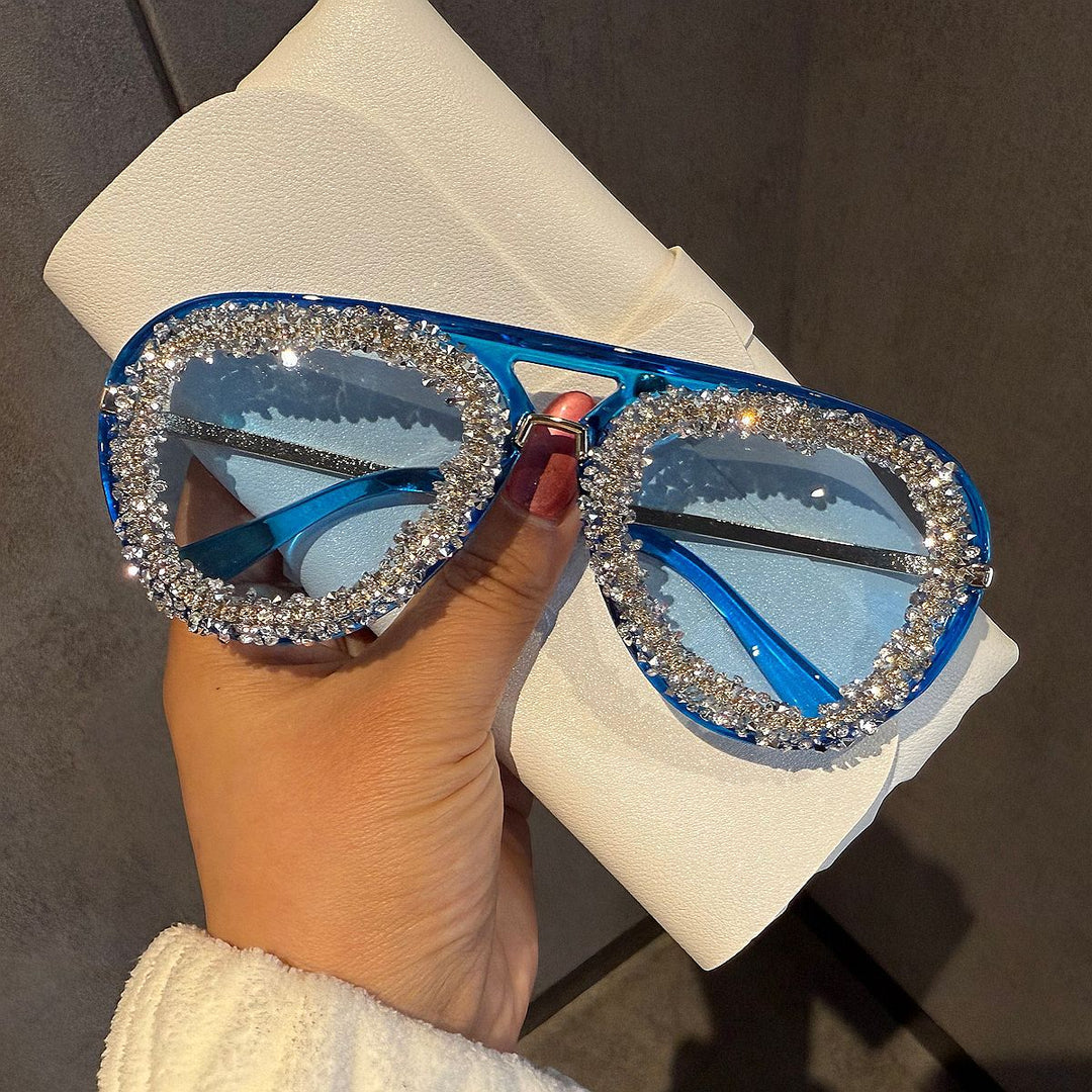 Women's extravagant heart-shaped sunglasses with sparkling rhinestone frame Kalsten