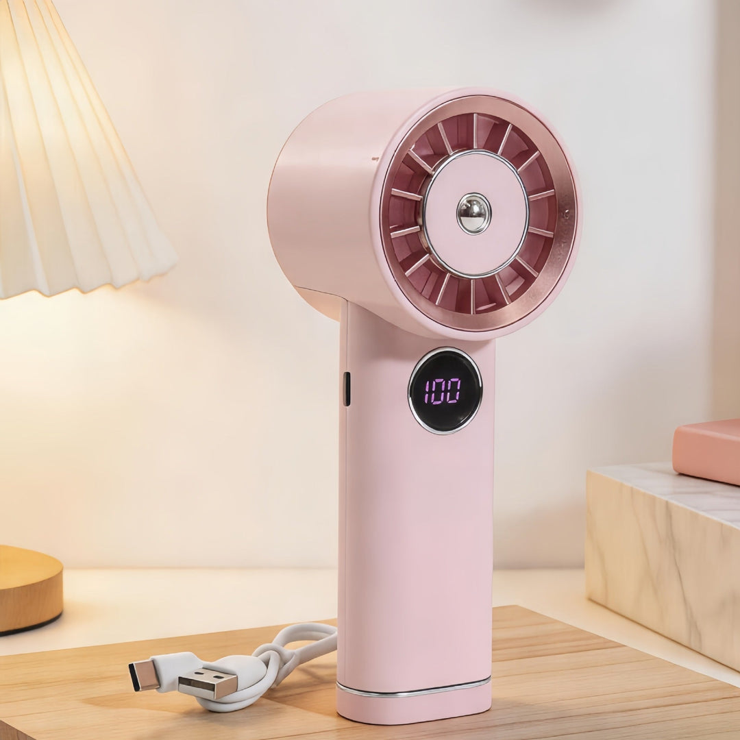Women Portable Mini Fan with Digital Display Kalsten
