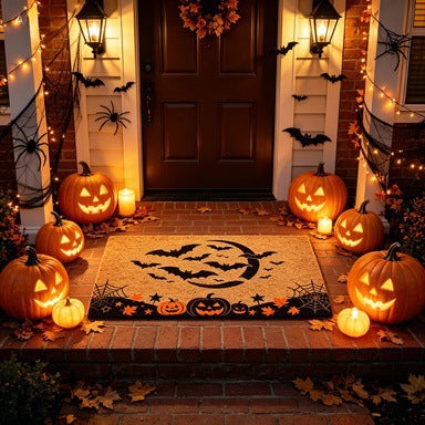 Halloween Themed Welcome Mat for Home Entrance