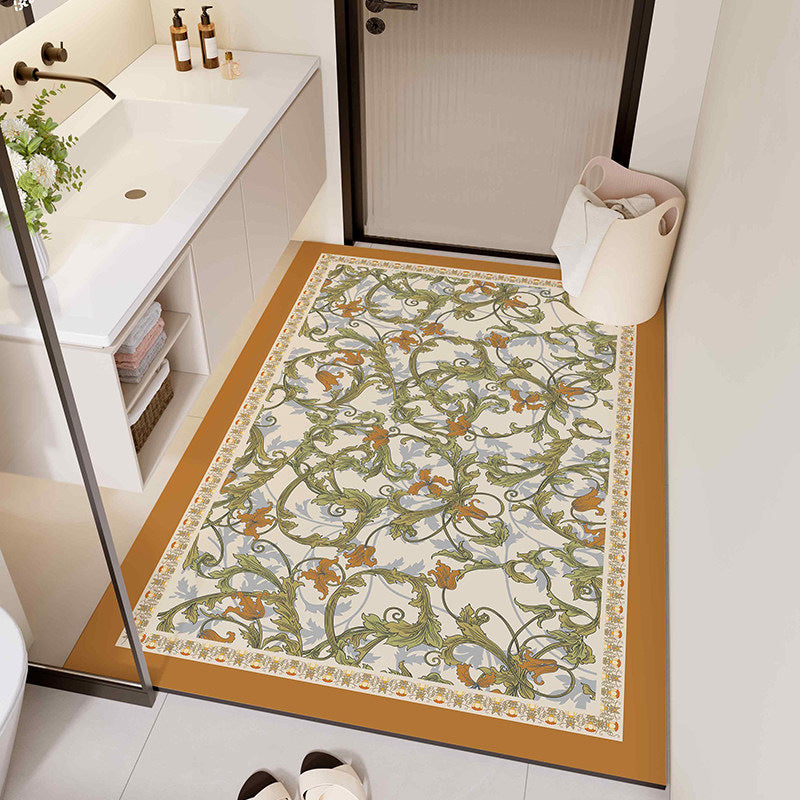 Floral Design Bathroom Mat