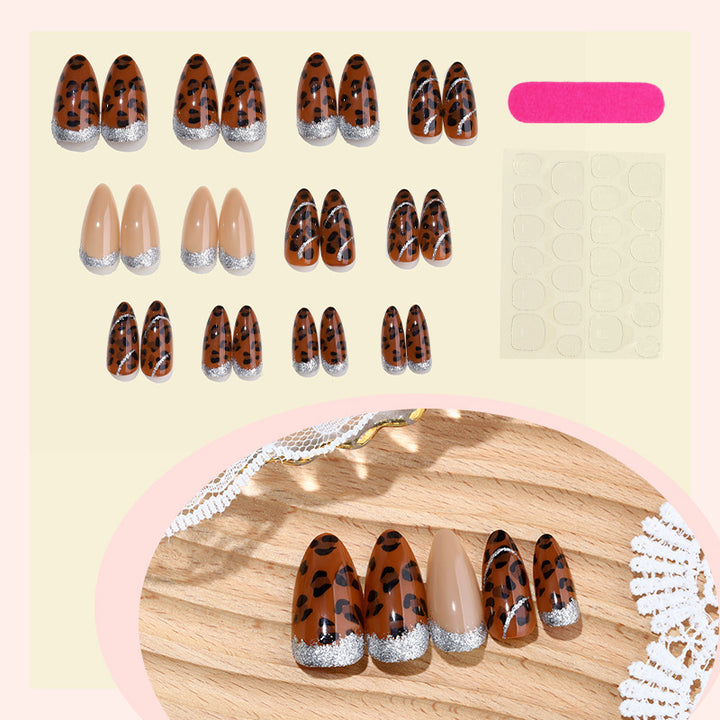 Creative nail art set with glitter and leopard pattern Kalsten
