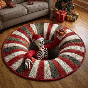 3D Holiday-Themed Circular Area Rug for Home