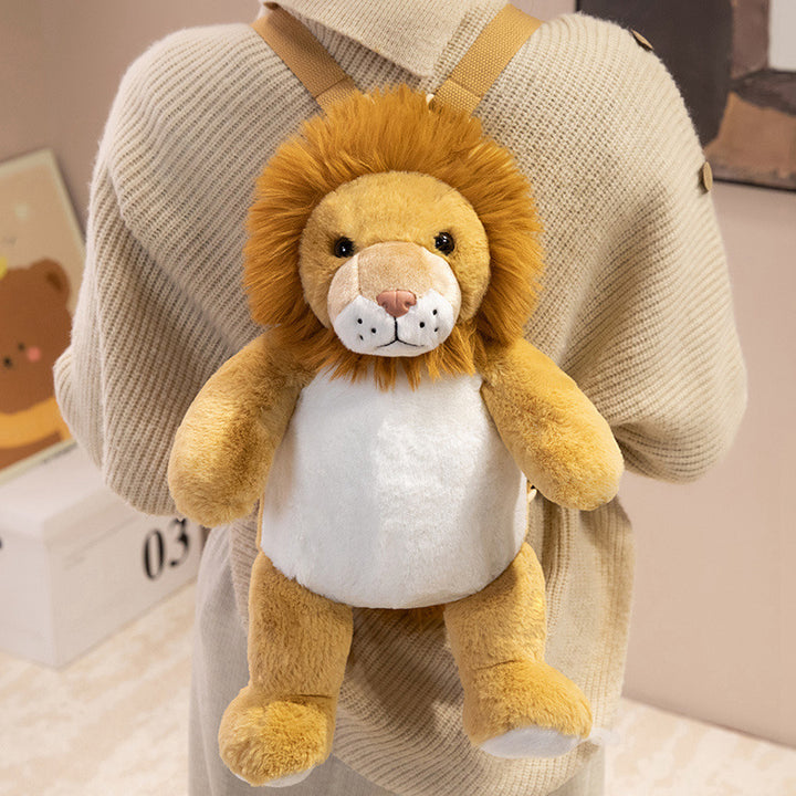 Plush Deer-Shaped Backpack with Adjustable Straps and Zippered Compartment Kalsten
