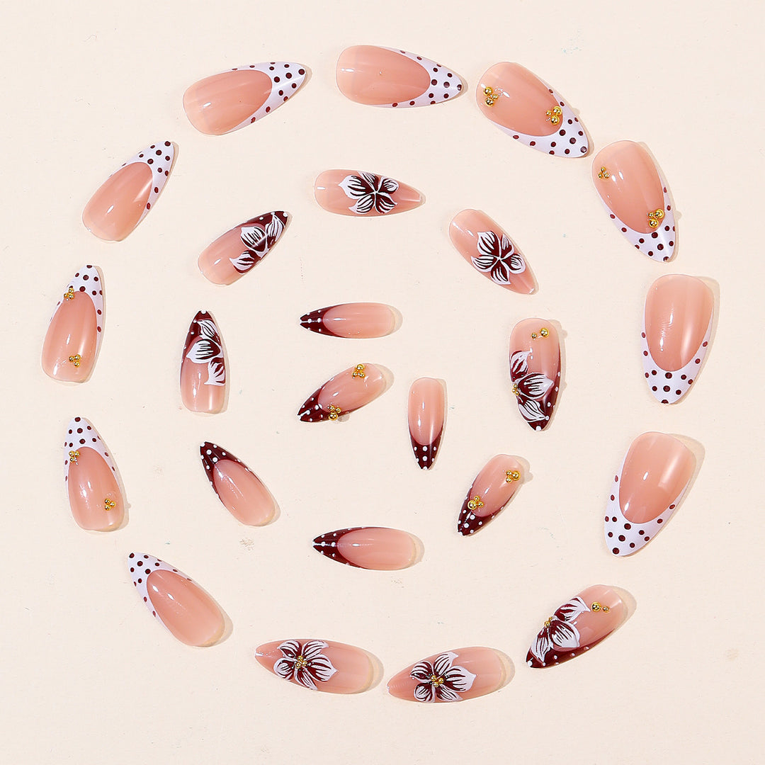 Floral Accent Acrylic Nail Art Extensions Kalsten