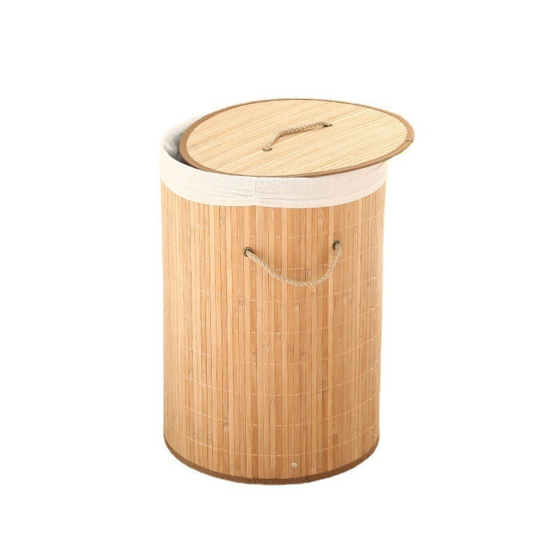 High-quality bamboo laundry container with lid Kalsten