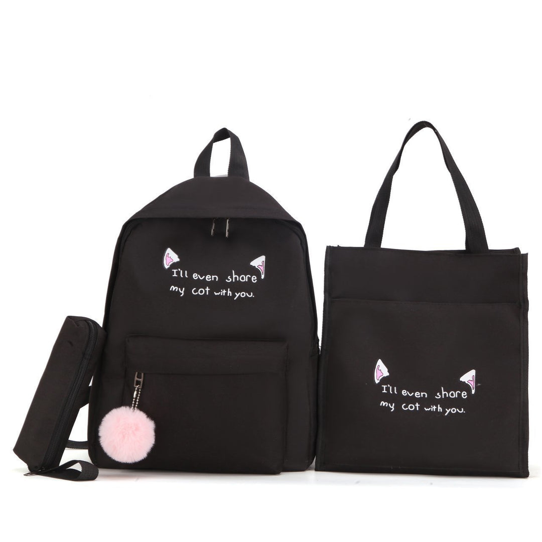 Fun-Themed Cat Print Backpack Set Kalsten